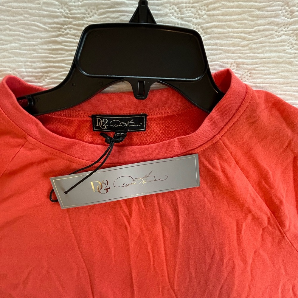 NWT Diane Gilman Top short sleeve orange size L - Picture 2 of 11